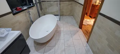 Completed tiling project by JD Precision Tiling